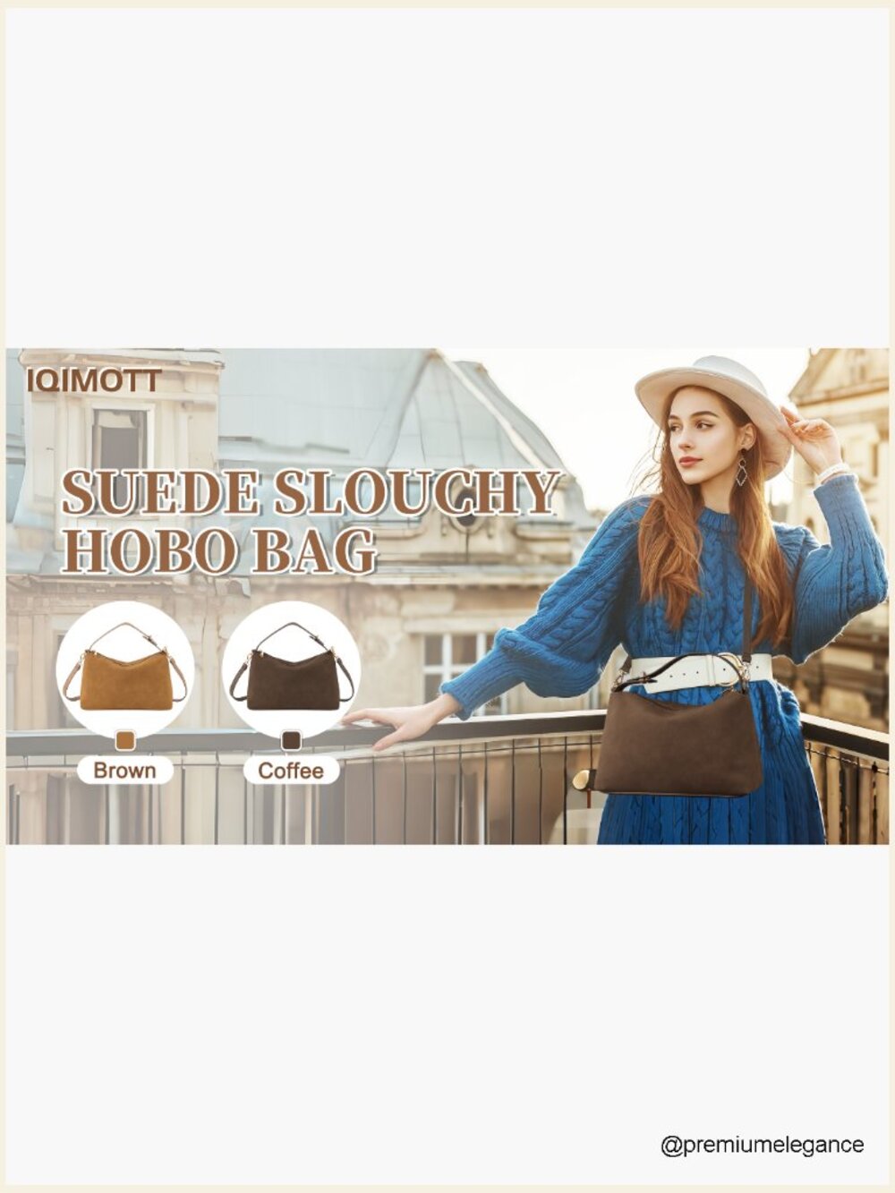 Suede Hobo Tote Crossbody Bag with Adjustable Strap - Picture 7 of 7